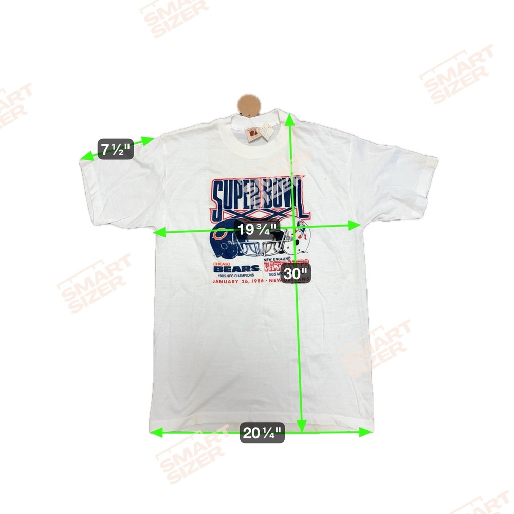 Vintage Superbowl Bears vs Patriots 1986 Tee G2 - Picture 4 of 4